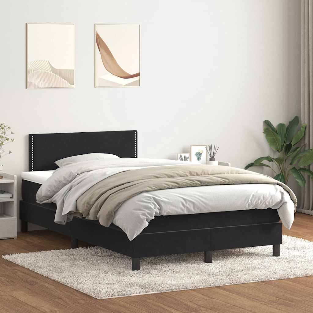 Sommier à lattes de lit avec matelas noir 120x210 cm velours - XIOS