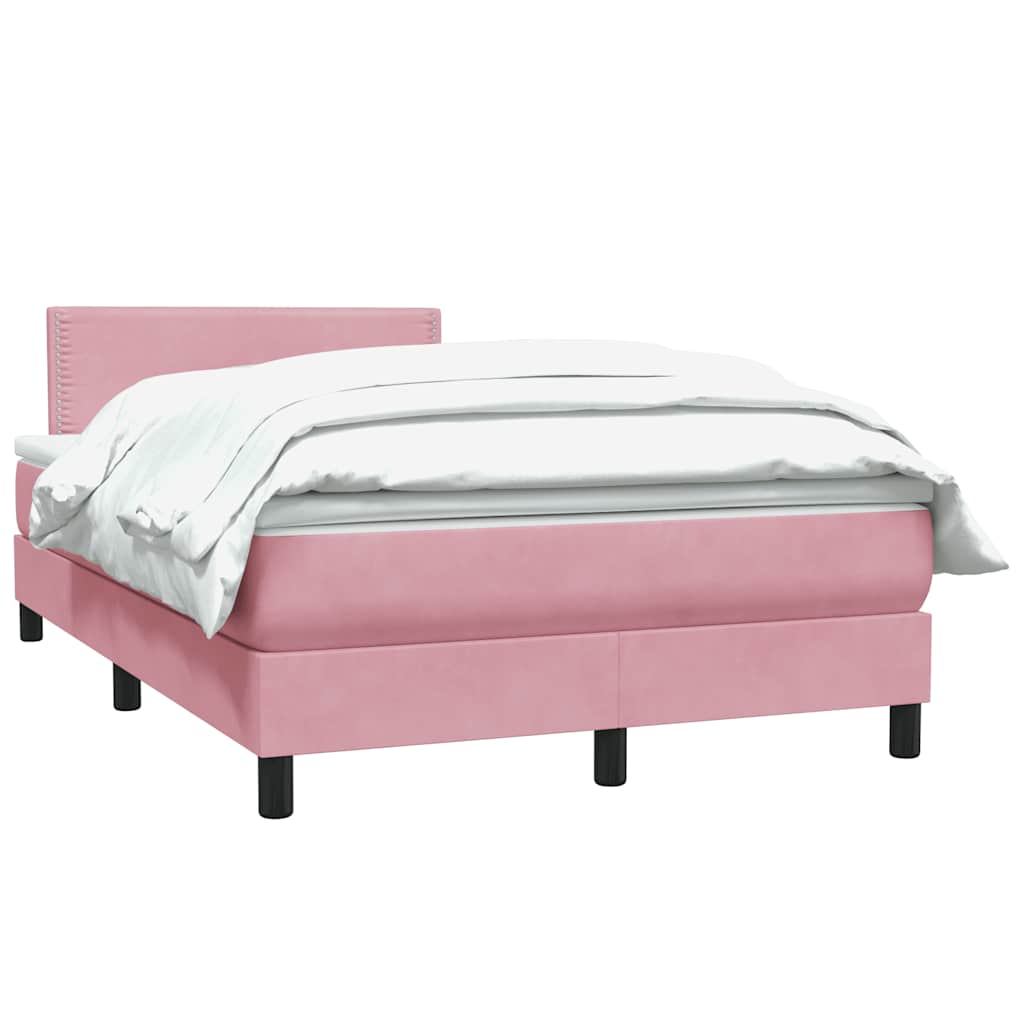 Sommier à lattes de lit avec matelas rose 120x210 cm velours - XIOS