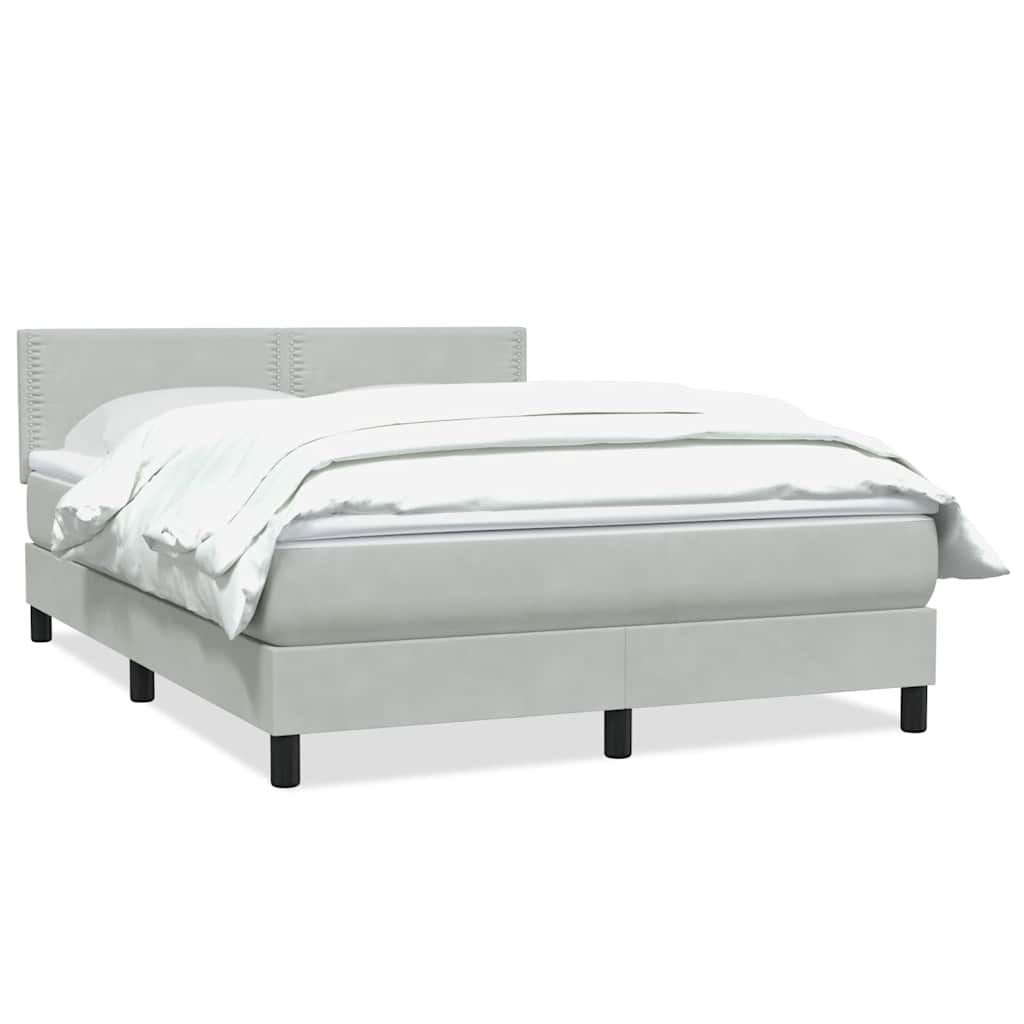 Sommier à lattes de lit et matelas gris clair 140x210cm velours - XIOS