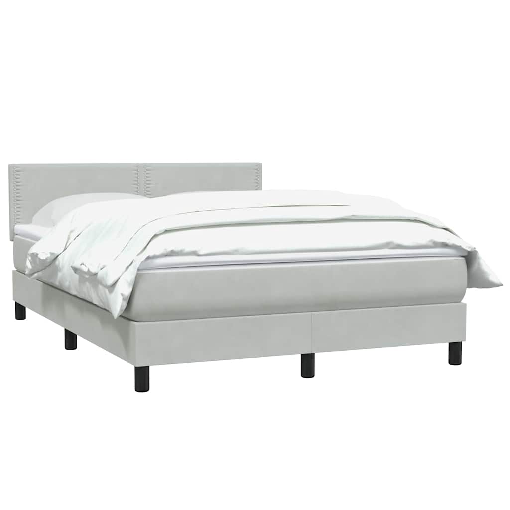 Sommier à lattes de lit et matelas gris clair 160x210cm velours - XIOS