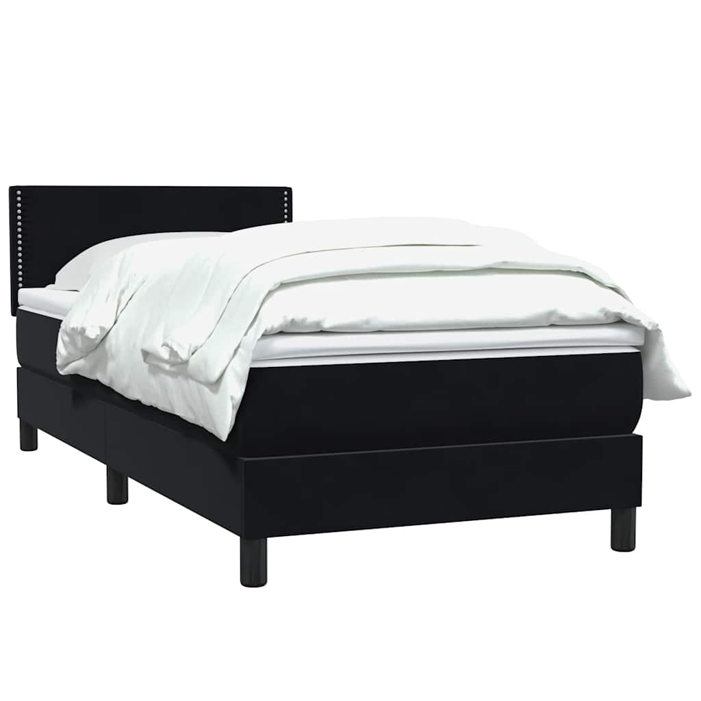 Sommier à lattes de lit avec matelas noir 90x220 cm velours - XIOS