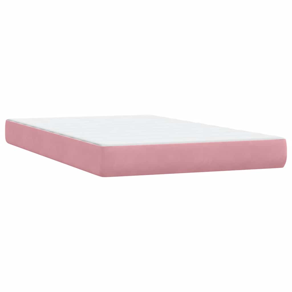 Sommier à lattes de lit avec matelas rose 120x210 cm velours - XIOS