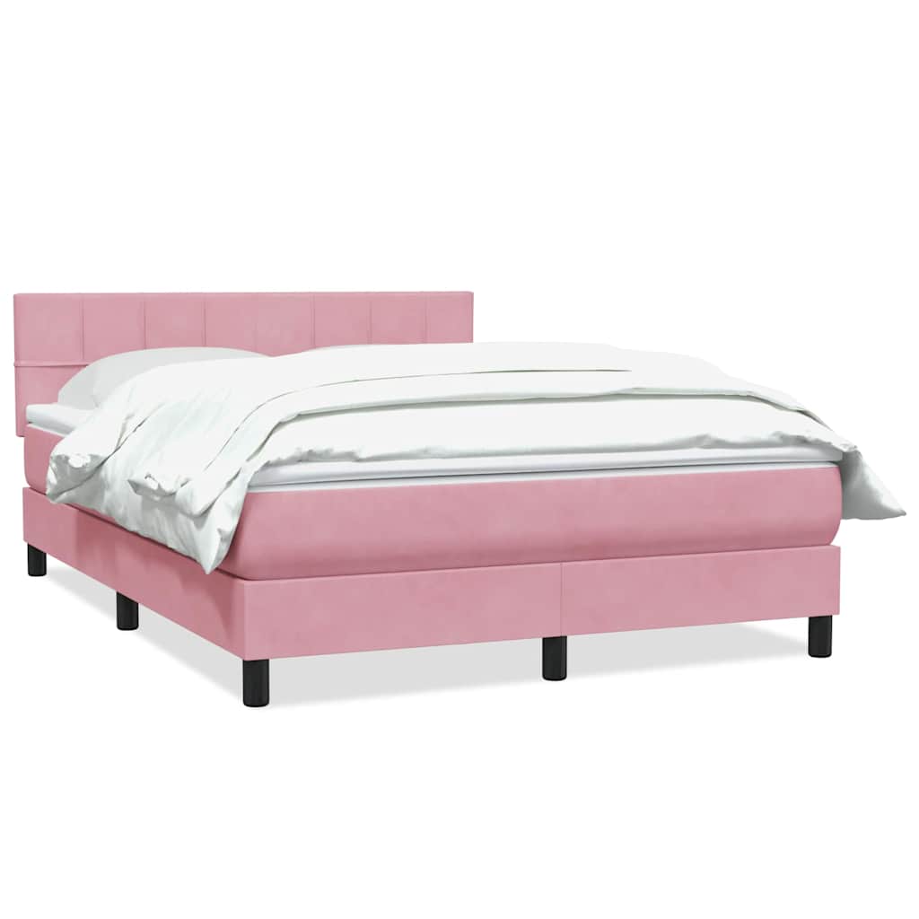 Sommier à lattes de lit avec matelas rose 140x220 cm velours - XIOS