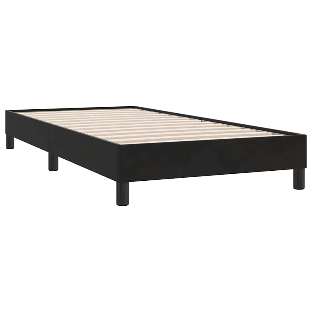 Sommier à lattes de lit avec matelas noir 90x210 cm velours - XIOS