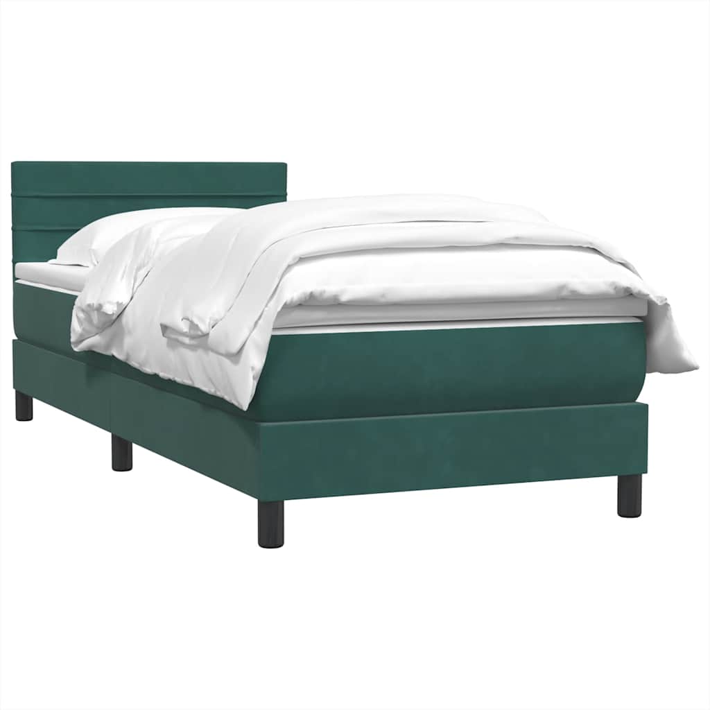 Sommier à lattes de lit et matelas vert foncé 90x210 cm velours - XIOS