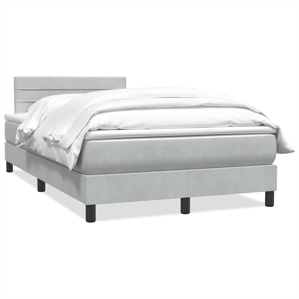 Sommier à lattes de lit et matelas gris clair 120x210cm velours - XIOS