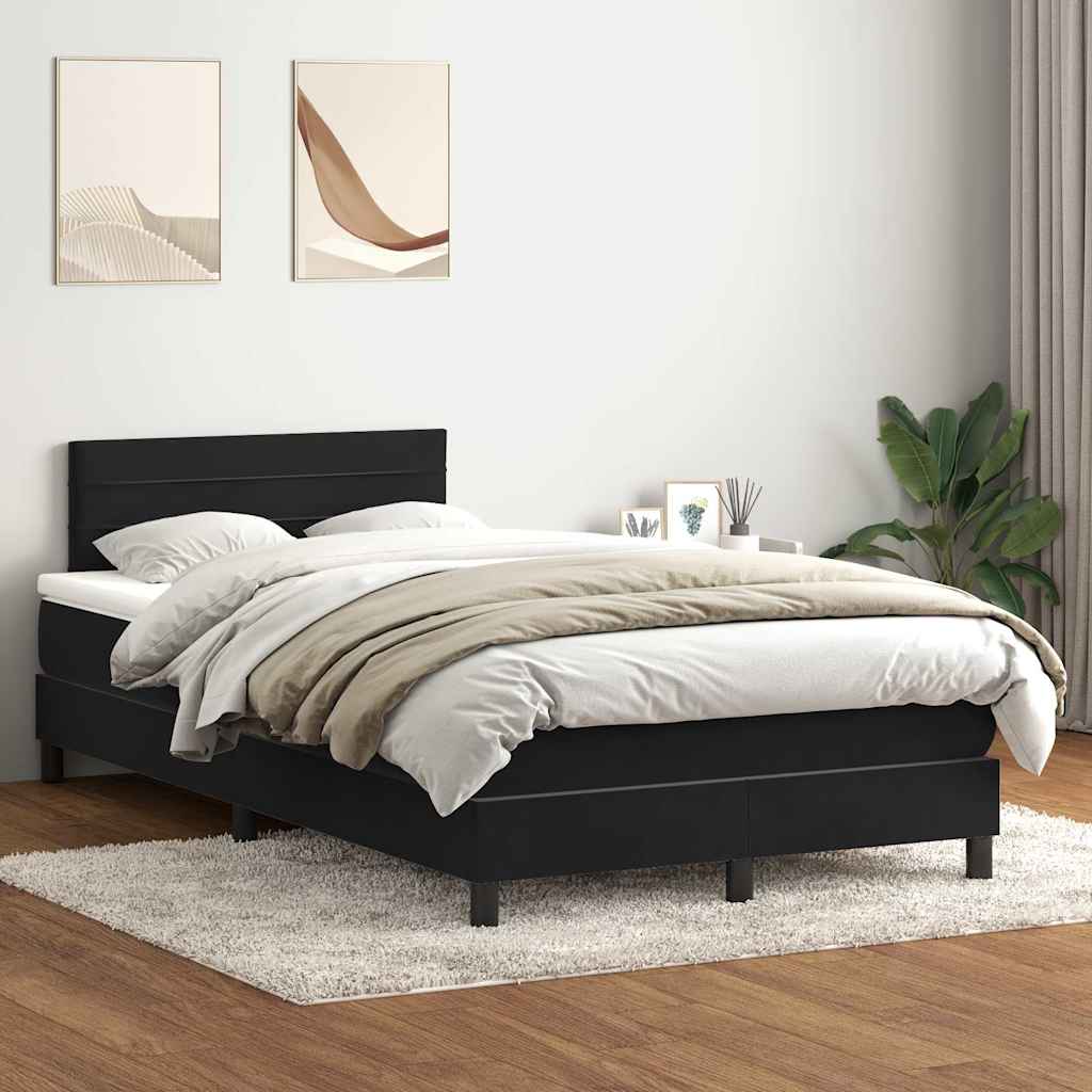 Sommier à lattes de lit avec matelas noir 120x210 cm velours - XIOS