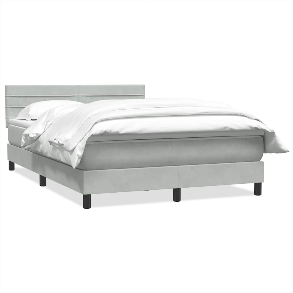 Sommier à lattes de lit et matelas gris clair 140x210cm velours - XIOS