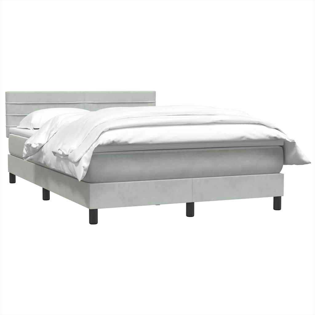 Sommier à lattes de lit et matelas gris clair 140x210cm velours - XIOS