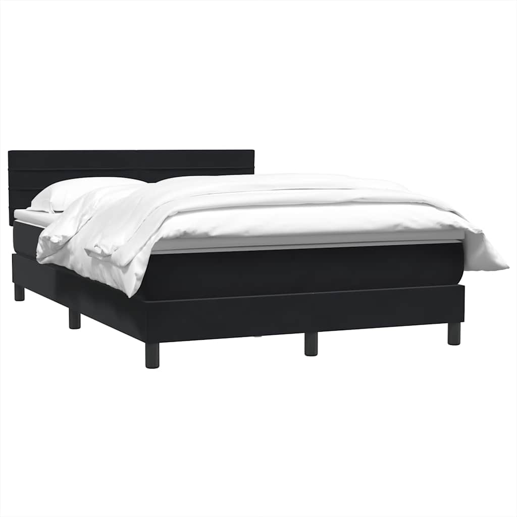 Sommier à lattes de lit avec matelas noir 160x210 cm velours - XIOS