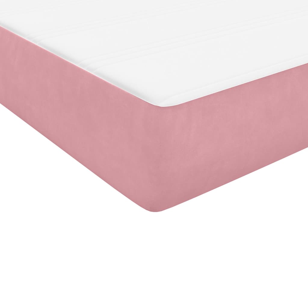 Sommier à lattes de lit avec matelas rose 180x210 cm velours - XIOS