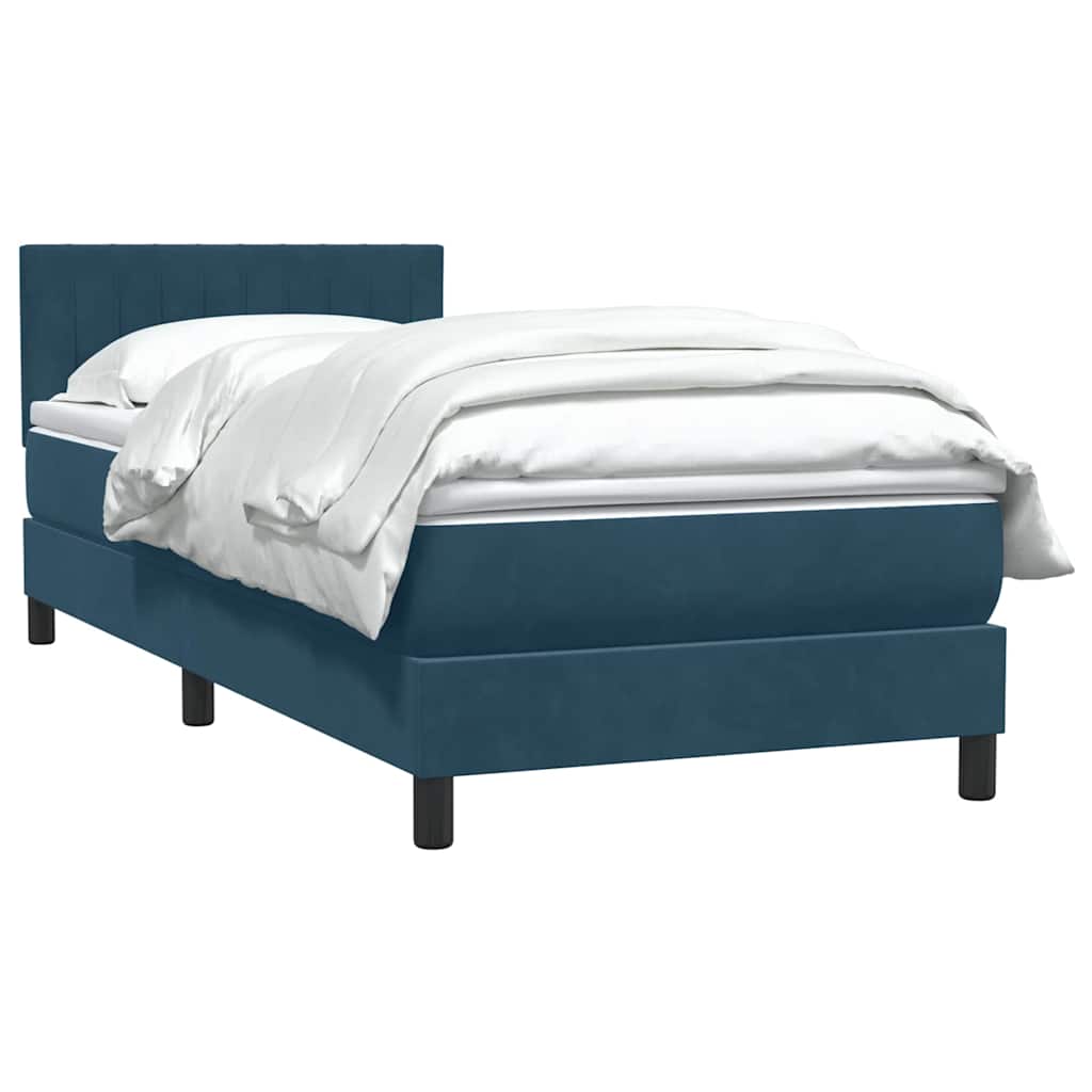 Sommier à lattes de lit et matelas bleu foncé 80x210 cm velours - XIOS