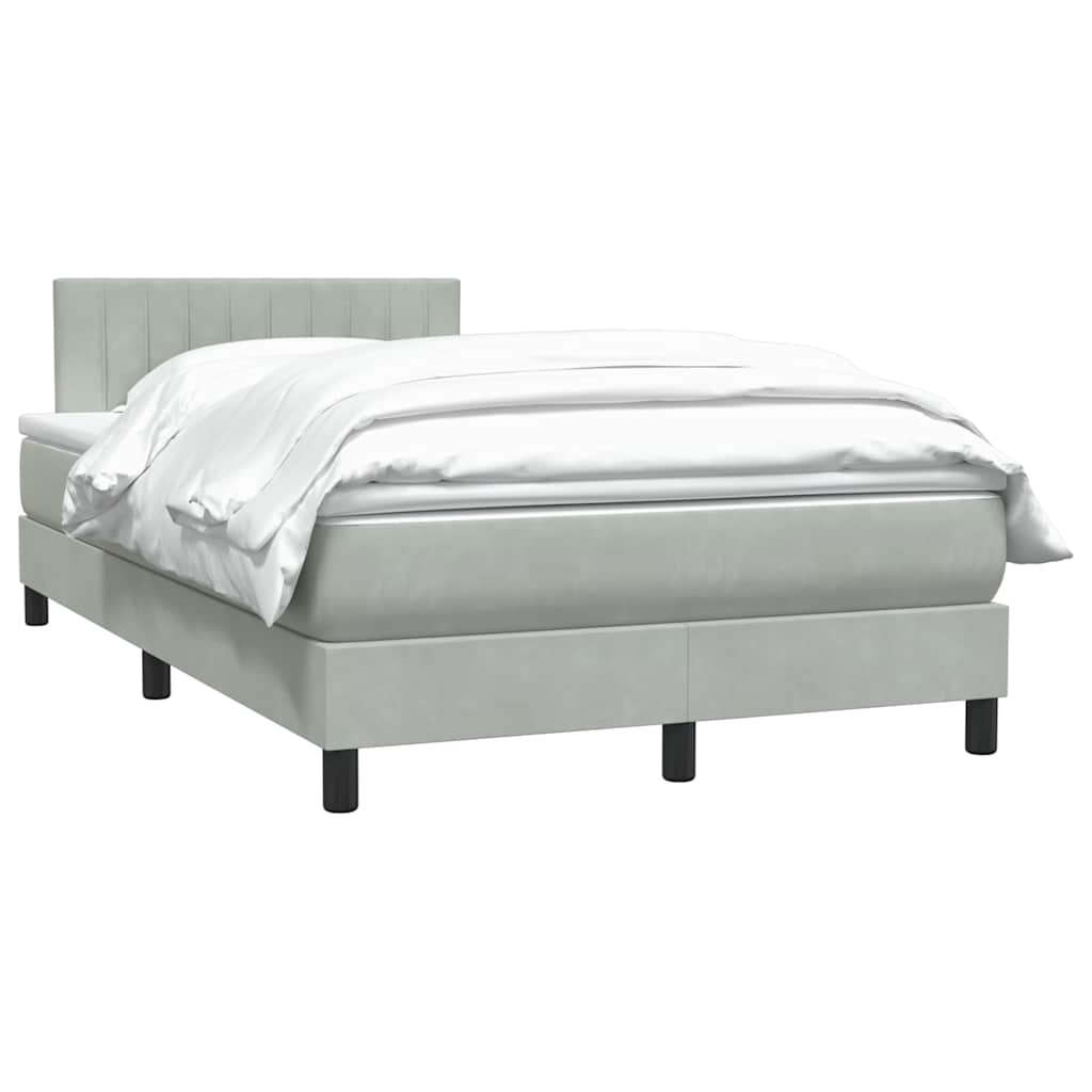 Sommier à lattes de lit et matelas gris clair 120x210cm velours - XIOS