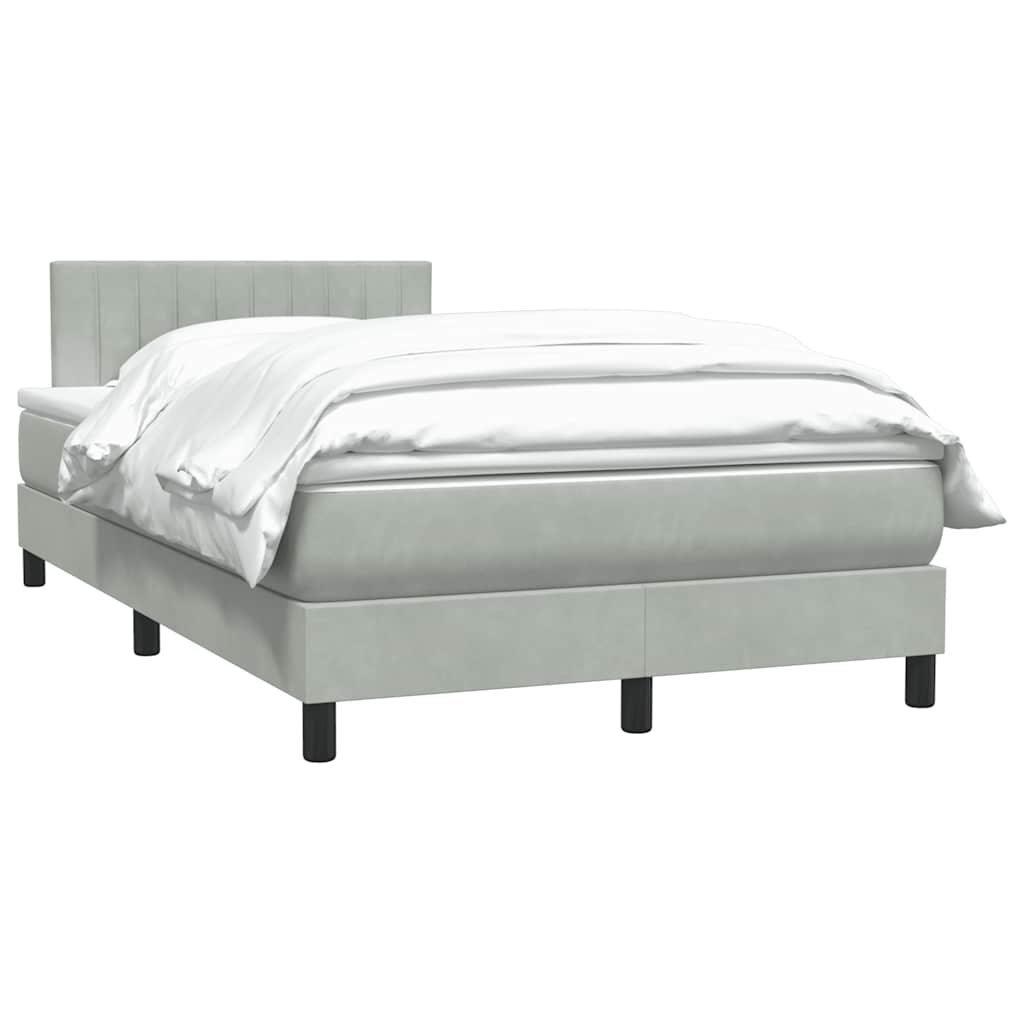 Sommier à lattes de lit et matelas gris clair 120x210cm velours - XIOS