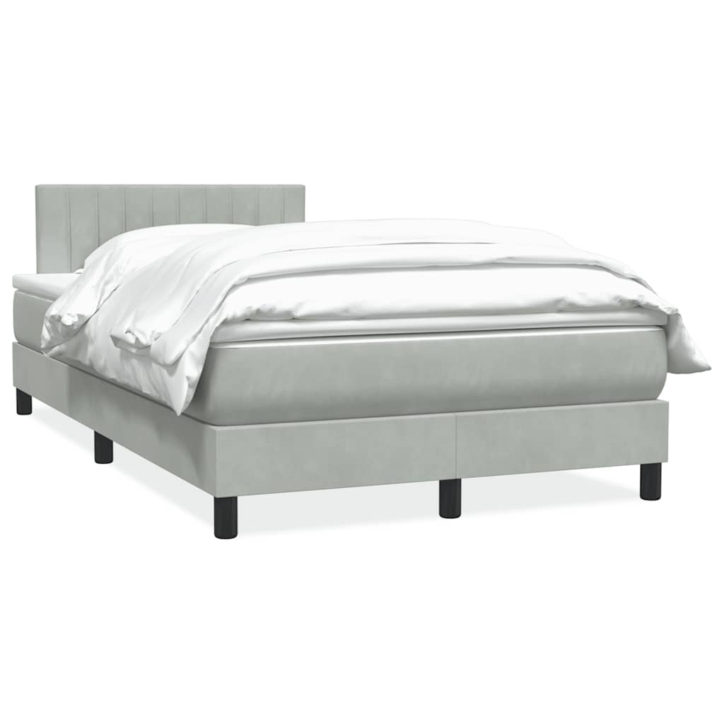 Sommier à lattes de lit et matelas gris clair 120x210cm velours - XIOS