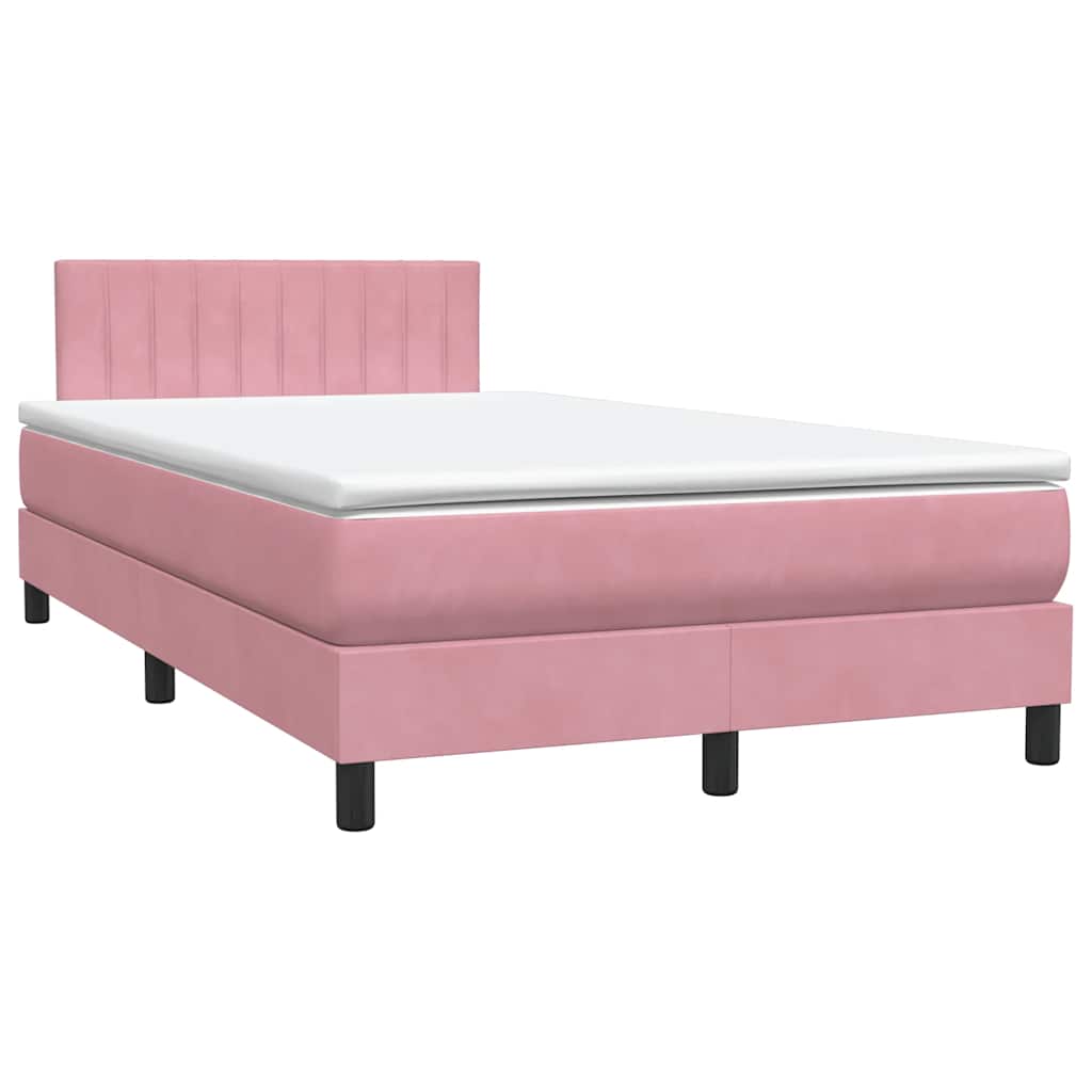 Sommier à lattes de lit avec matelas rose 120x210 cm velours - XIOS