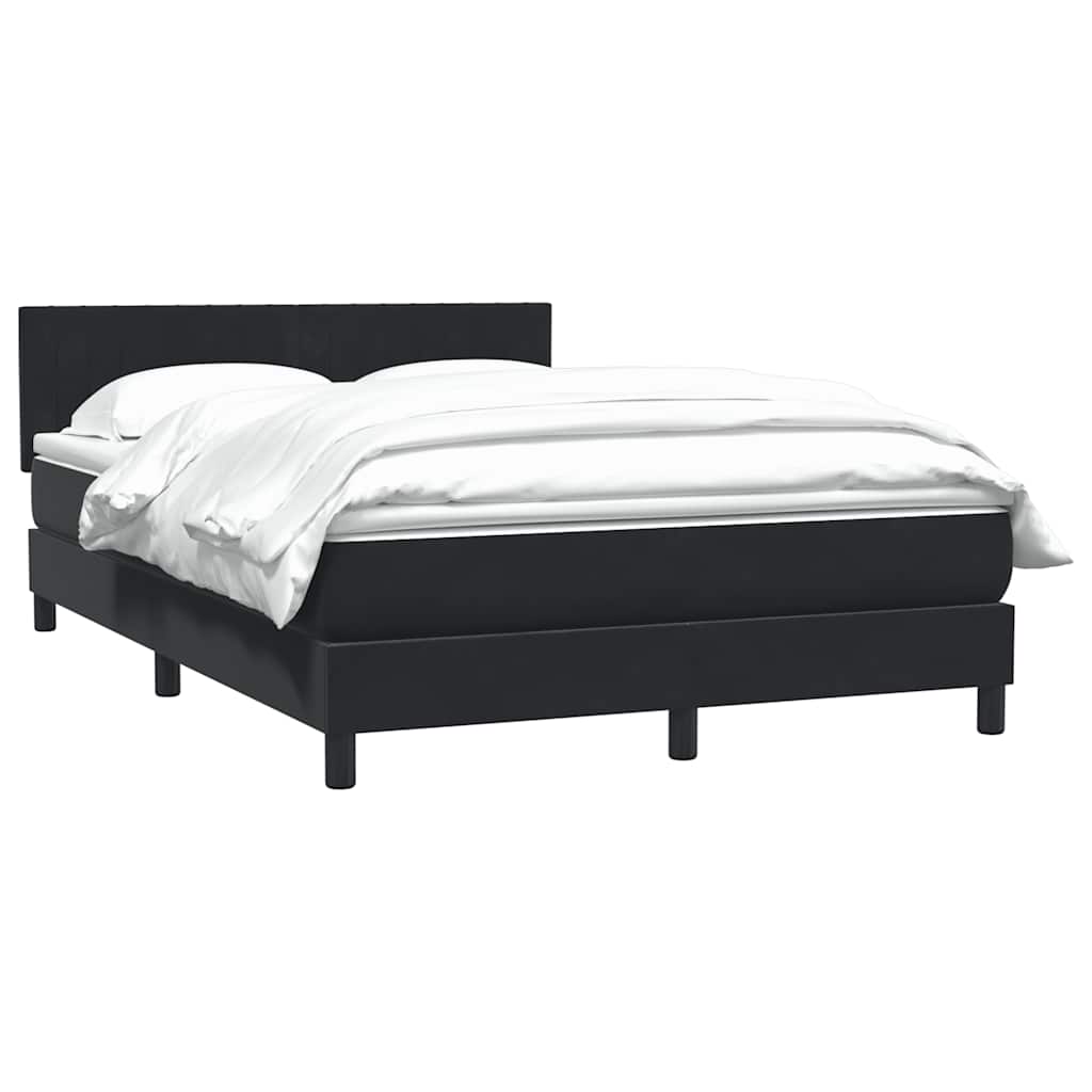 Sommier à lattes de lit avec matelas noir 140x210 cm velours - XIOS