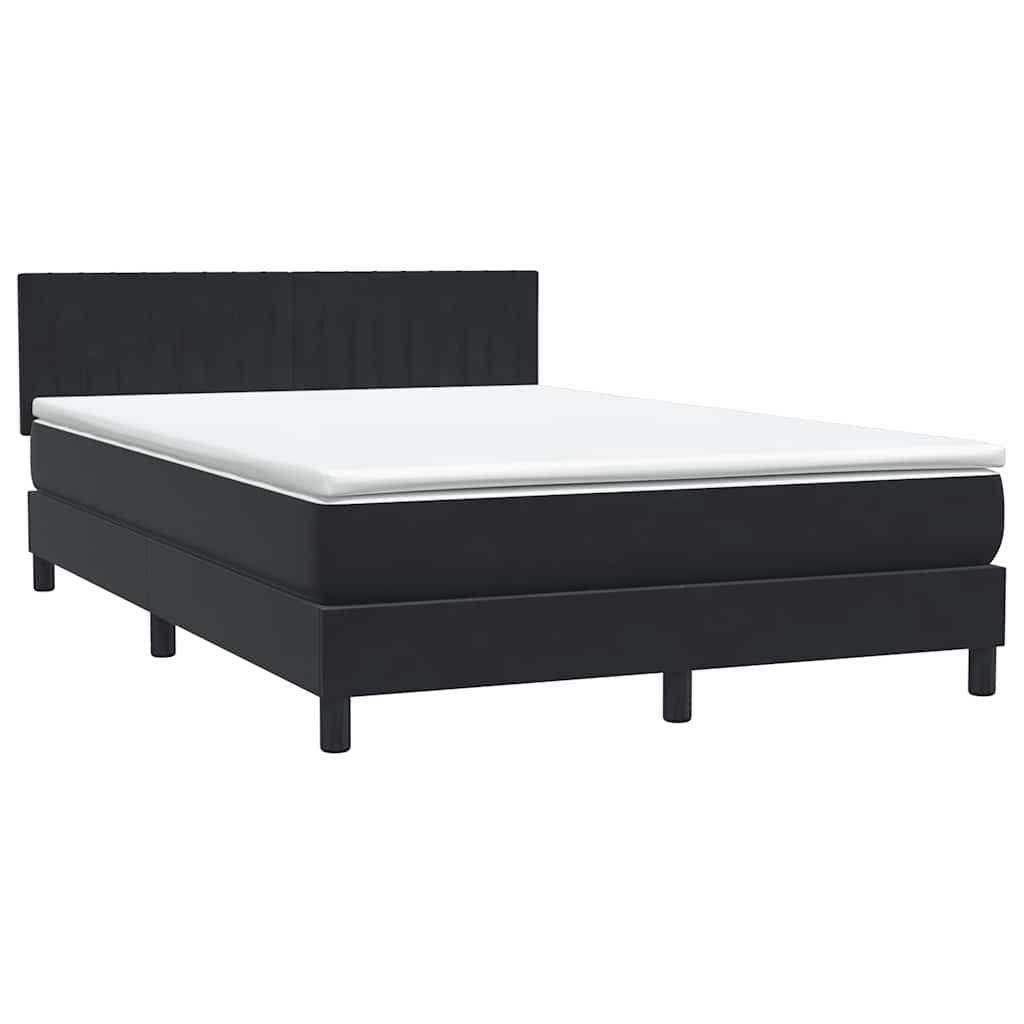 Sommier à lattes de lit avec matelas noir 160x210 cm velours - XIOS