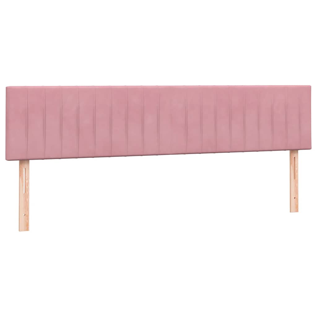 Sommier à lattes de lit avec matelas rose 180x210 cm velours - XIOS