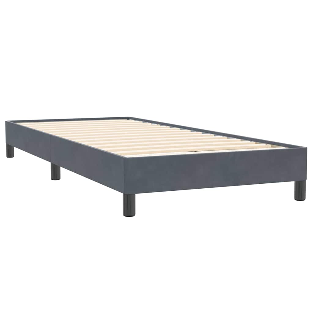 Sommier à lattes de lit et matelas gris foncé 90x220 cm velours - XIOS
