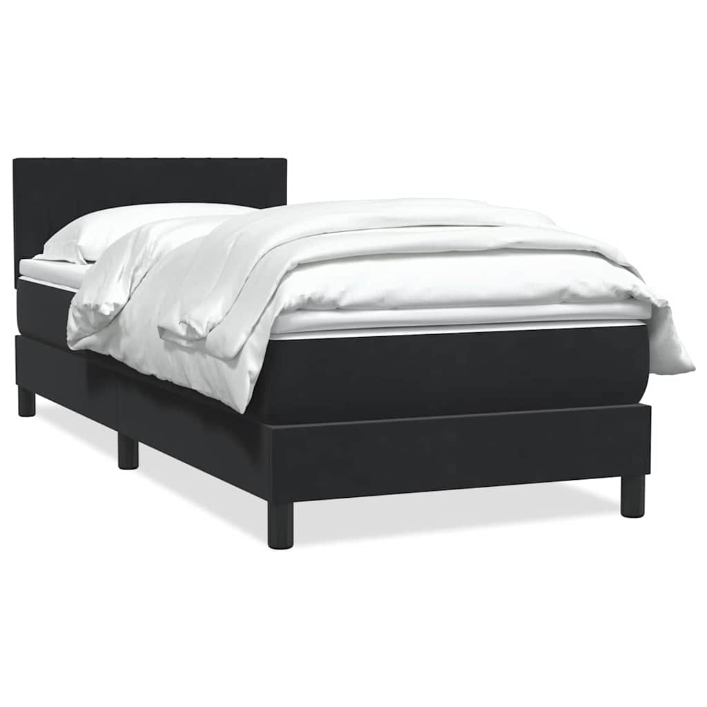 Sommier à lattes de lit avec matelas noir 90x220 cm velours - XIOS
