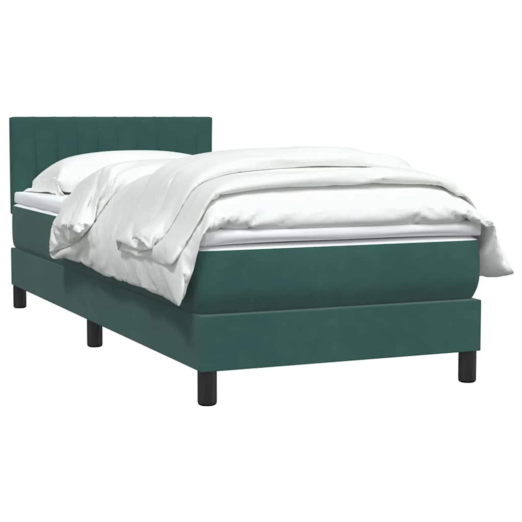Sommier à lattes de lit et matelas vert foncé 90x220 cm velours - XIOS