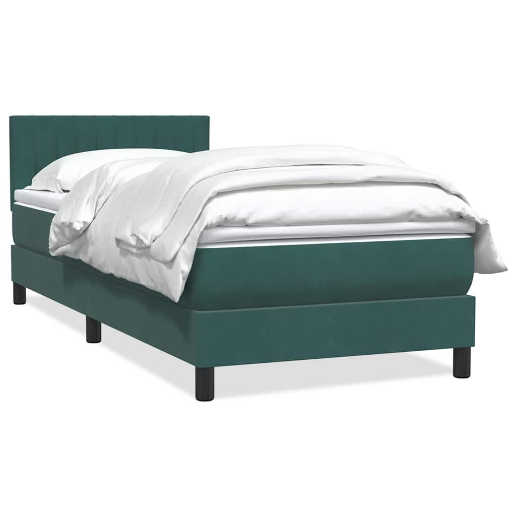 Sommier à lattes de lit et matelas vert foncé 90x220 cm velours - XIOS