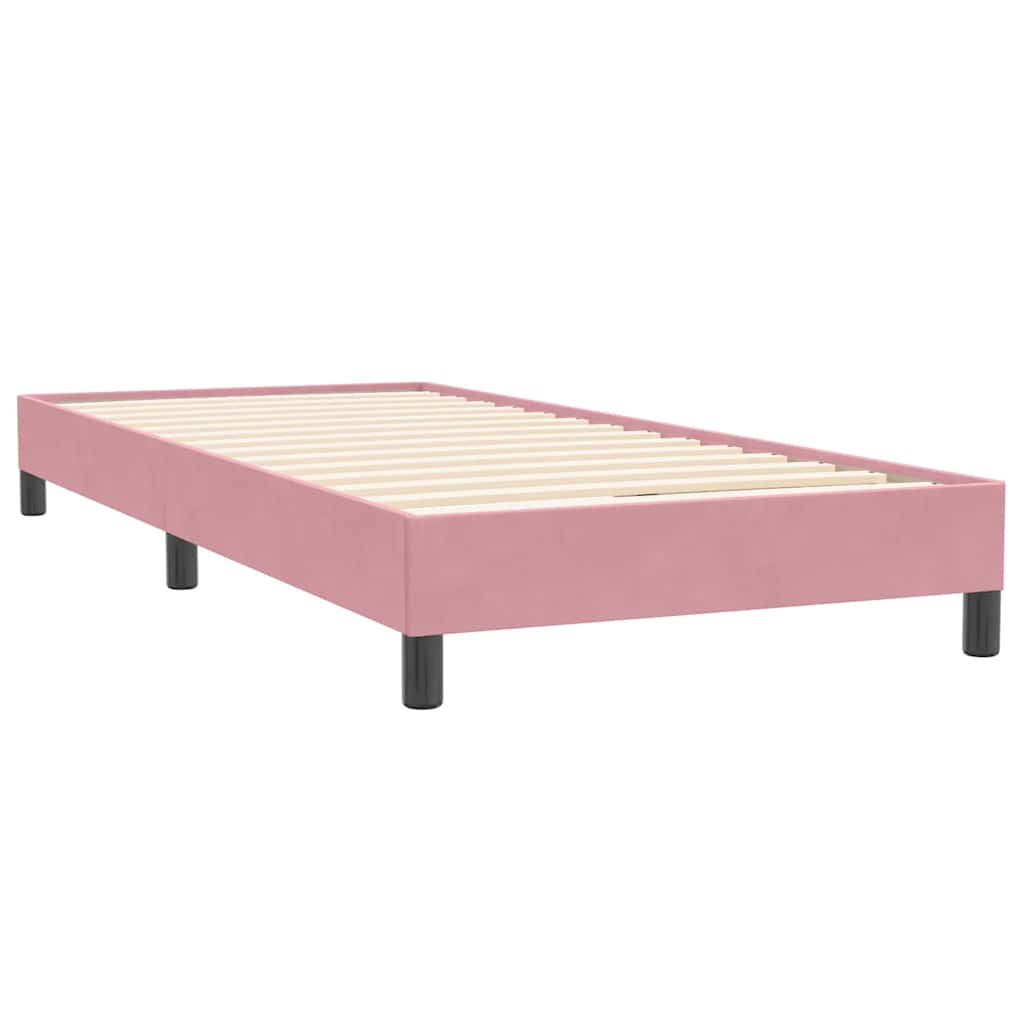 Sommier à lattes de lit avec matelas rose 100x220 cm velours - XIOS
