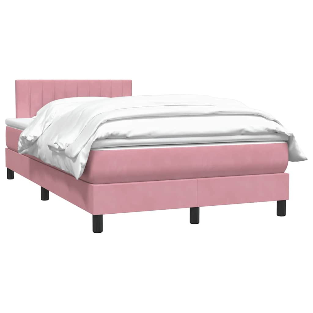 Sommier à lattes de lit avec matelas rose 120x220 cm velours - XIOS