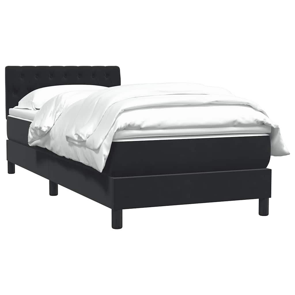 Sommier à lattes de lit avec matelas noir 90x210 cm velours - XIOS
