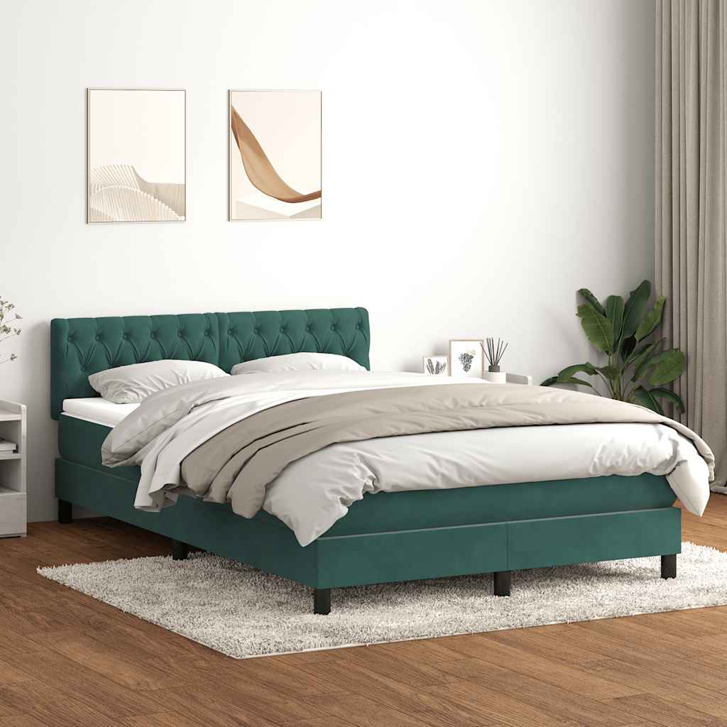 Sommier à lattes de lit et matelas vert foncé 160x210cm velours - XIOS