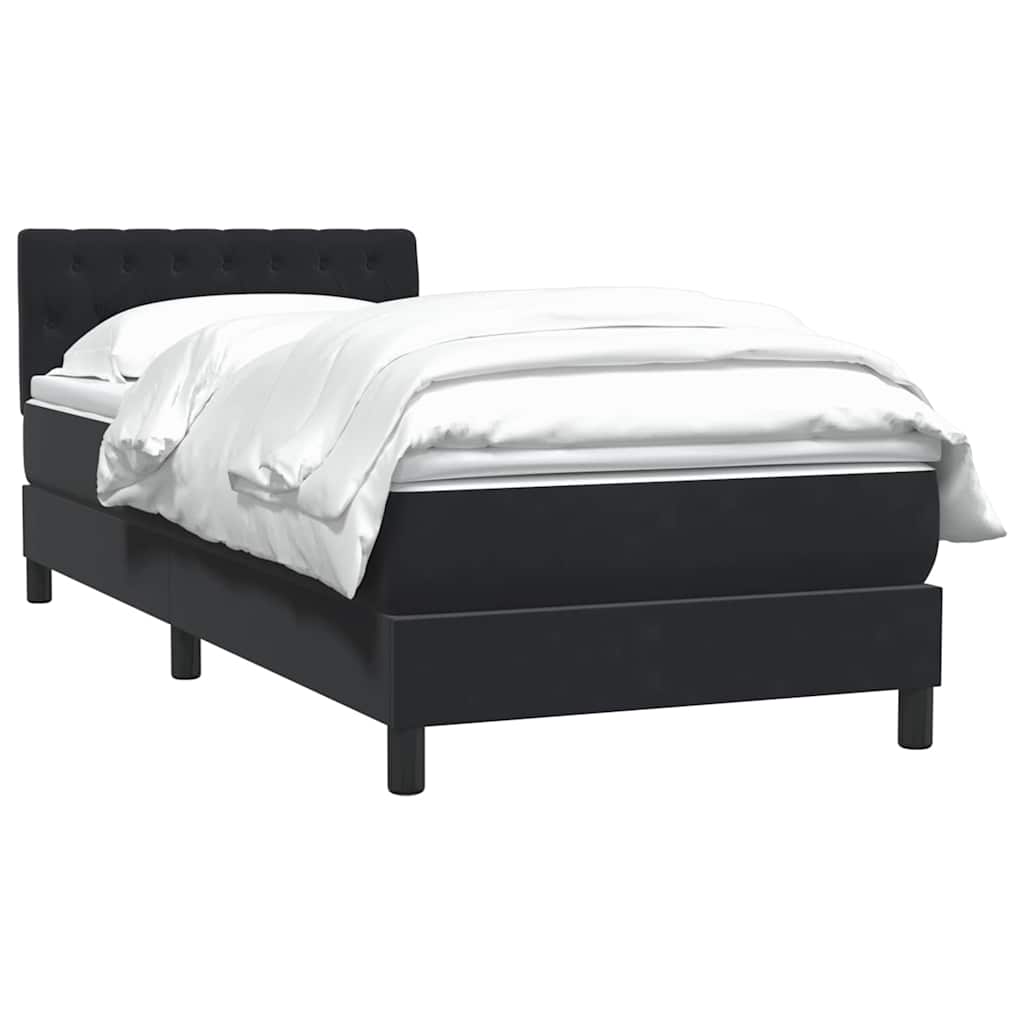 Sommier à lattes de lit avec matelas noir 80x220 cm velours - XIOS