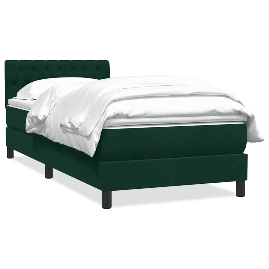 Sommier à lattes de lit et matelas vert foncé 80x220 cm velours - XIOS