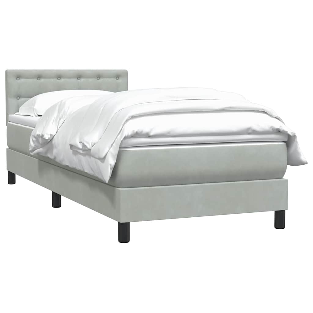 Sommier à lattes de lit et matelas gris clair 80x210 cm velours - XIOS