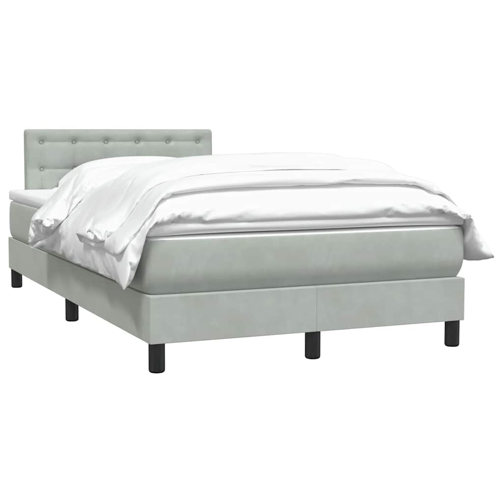 Sommier à lattes de lit et matelas gris clair 120x210cm velours - XIOS