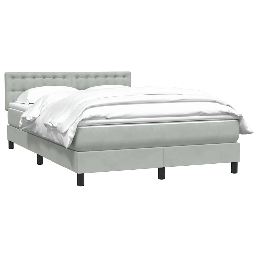 Sommier à lattes de lit et matelas gris clair 140x210cm velours - XIOS