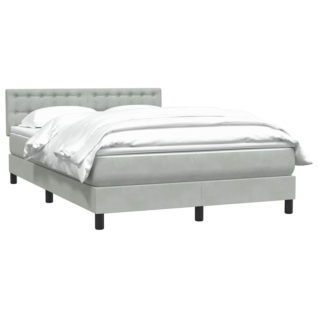 Sommier à lattes de lit et matelas gris clair 160x210cm velours - XIOS