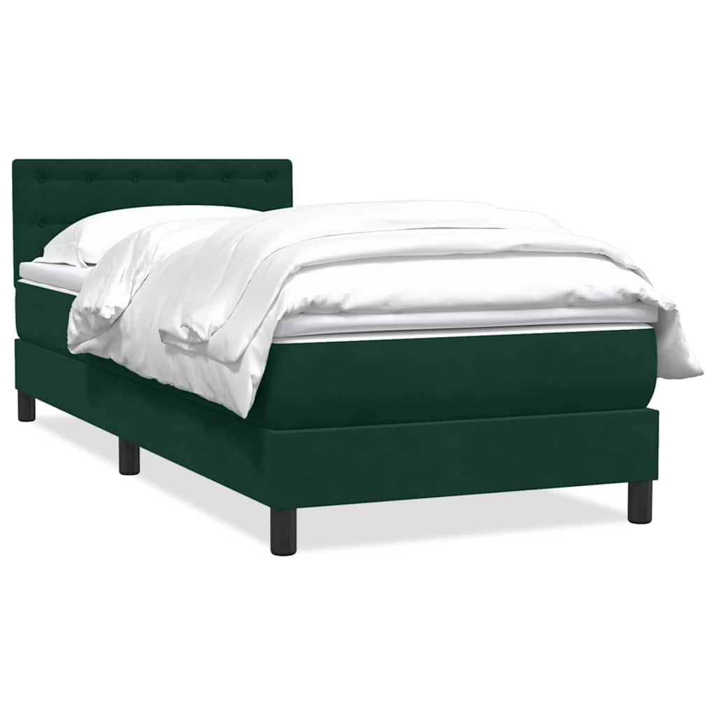 Sommier à lattes de lit et matelas vert foncé 80x220 cm velours - XIOS