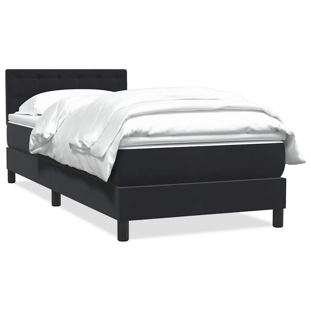 Sommier à lattes de lit avec matelas noir 90x220 cm velours - XIOS