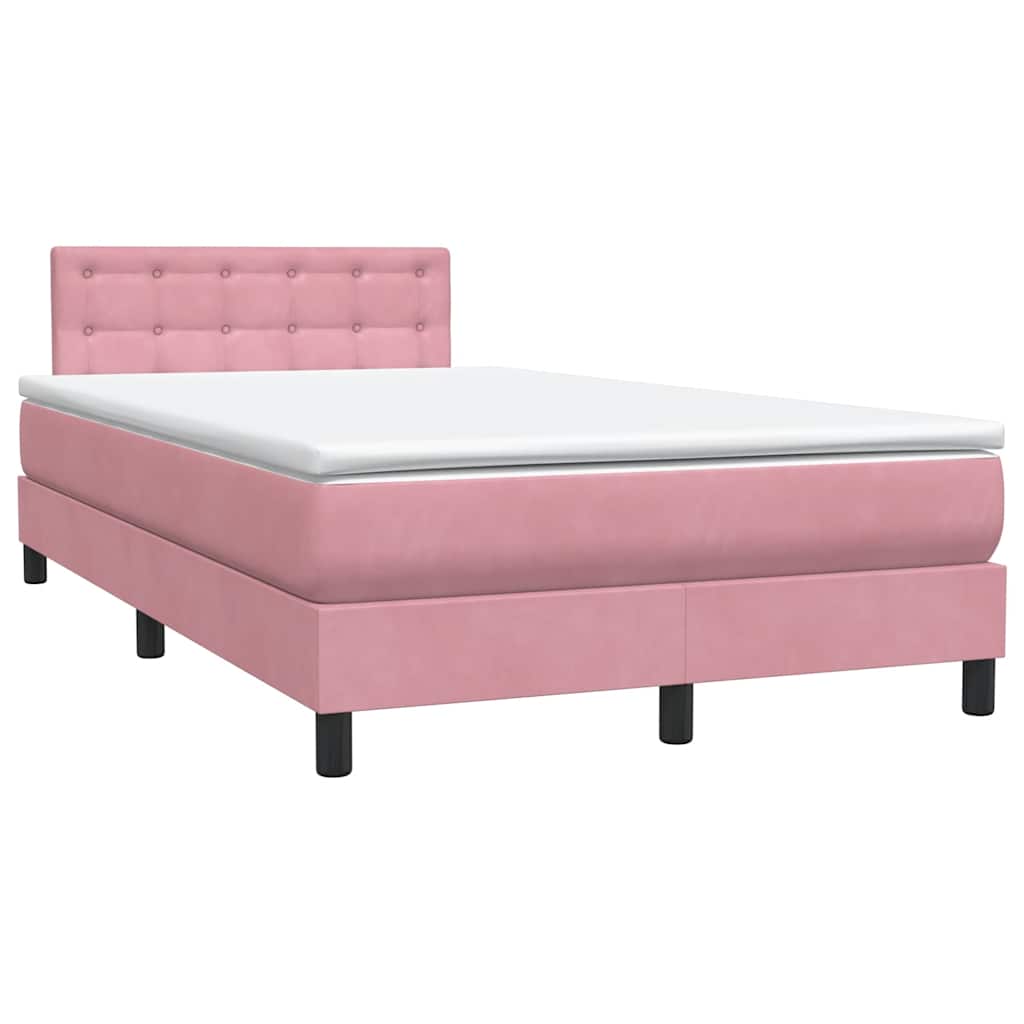 Sommier à lattes de lit avec matelas rose 120x220 cm velours - XIOS