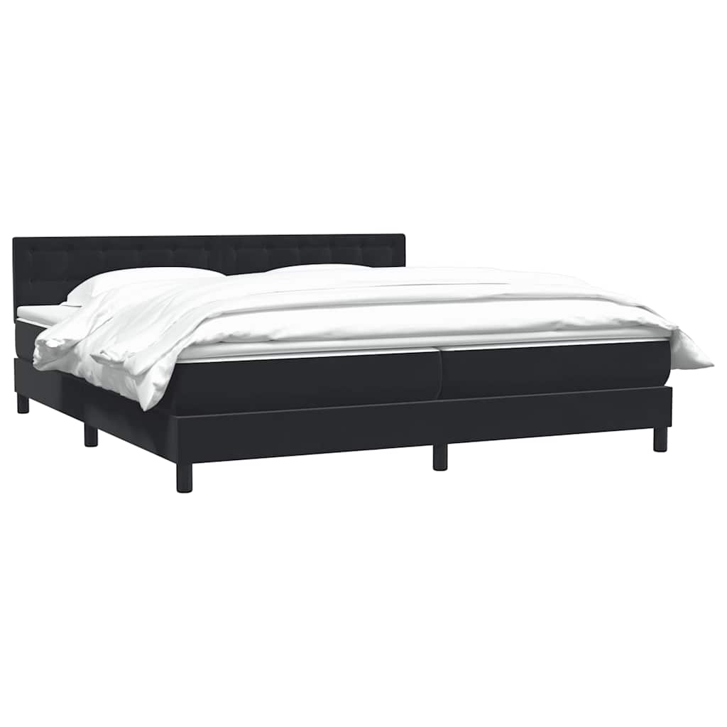 Sommier à lattes de lit avec matelas noir 200x220 cm velours - XIOS
