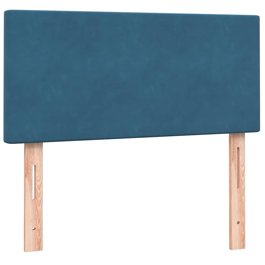 Sommier à lattes de lit et matelas et LED bleu foncé 80x210 cm velours - XIOS