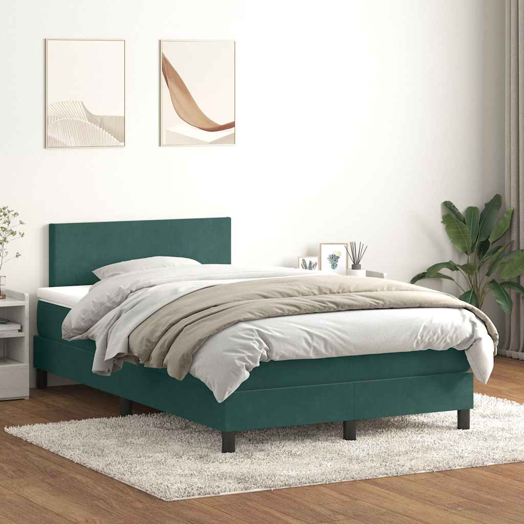 Sommier à lattes de lit et matelas et LED vert foncé 120x220cm velours - XIOS