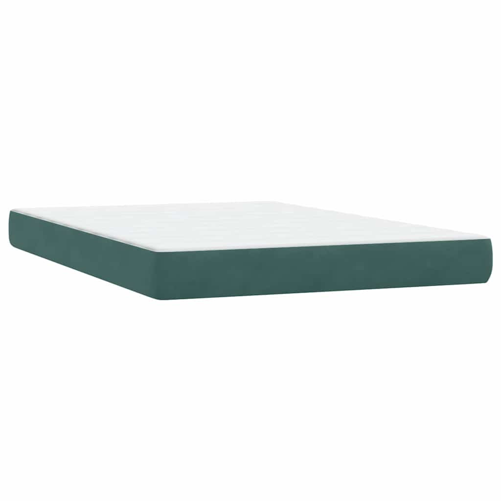 Sommier à lattes de lit et matelas et LED vert foncé 160x220cm velours - XIOS
