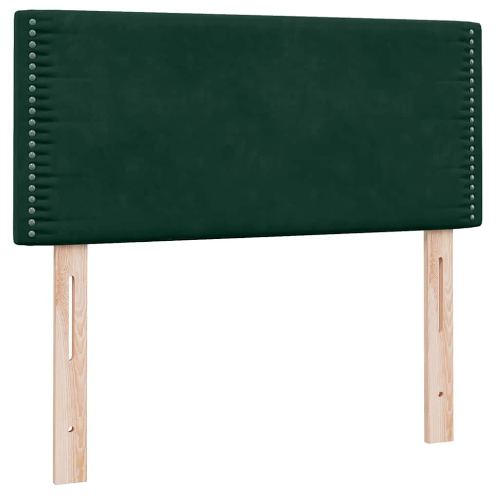 Sommier à lattes de lit et matelas et LED vert foncé 80x220 cm
