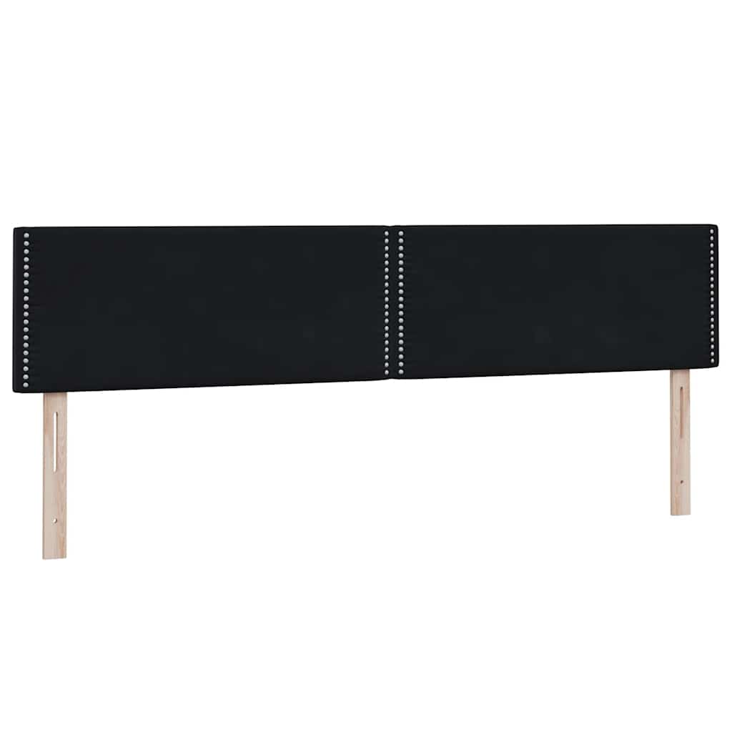 Sommier à lattes de lit avec matelas et LED noir 200x220 cm velours - XIOS