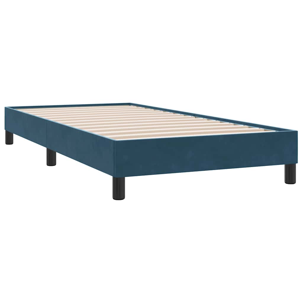 Sommier à lattes de lit et matelas et LED bleu foncé 80x210 cm velours - XIOS