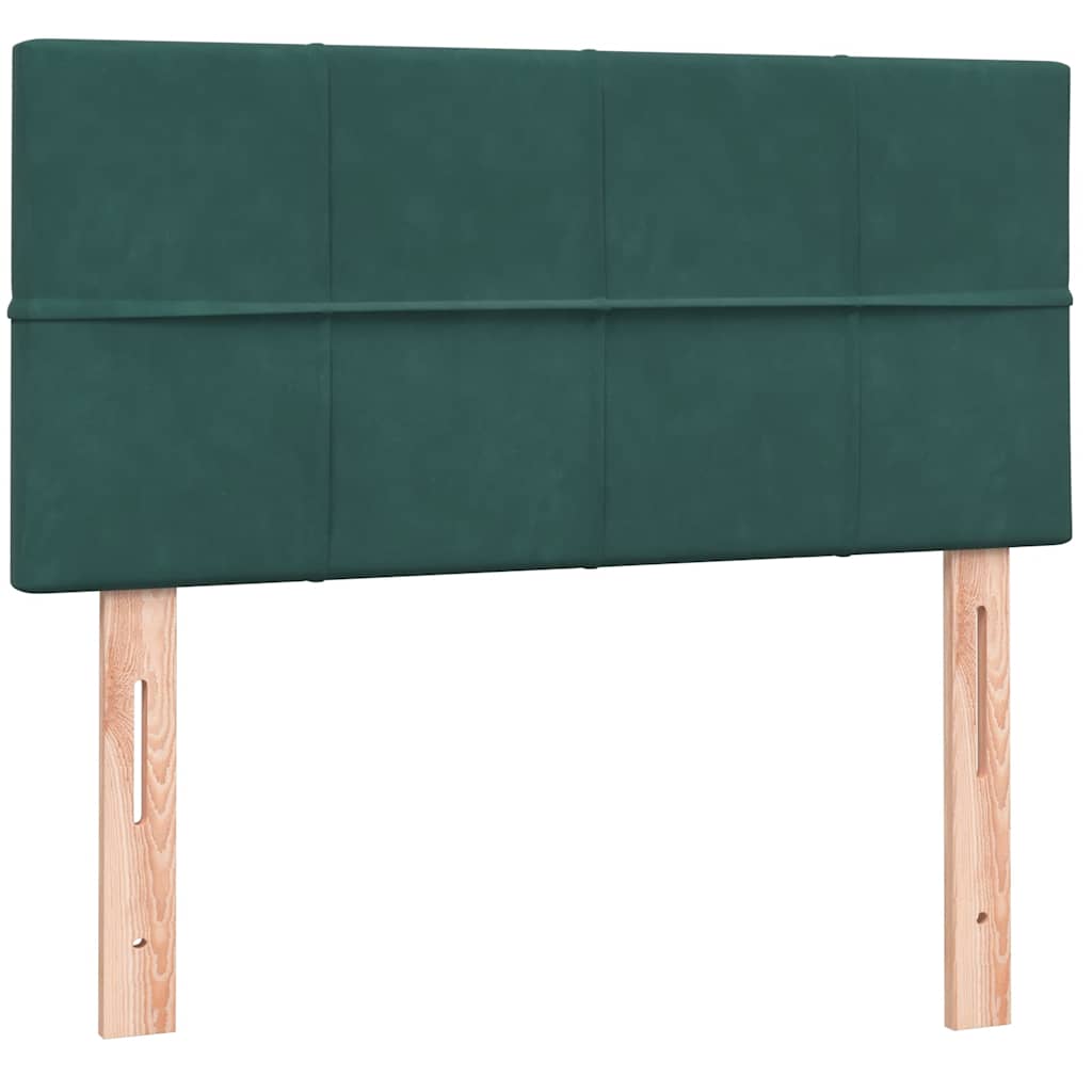 Sommier à lattes de lit et matelas et LED vert foncé 90x210 cm velours - XIOS
