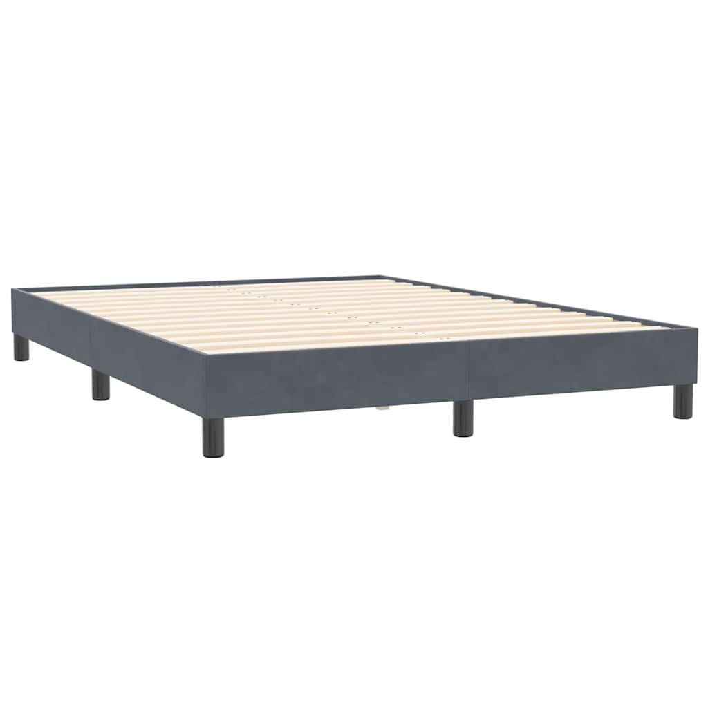Sommier à lattes de lit et matelas et LED gris foncé 160x210cm velours - XIOS