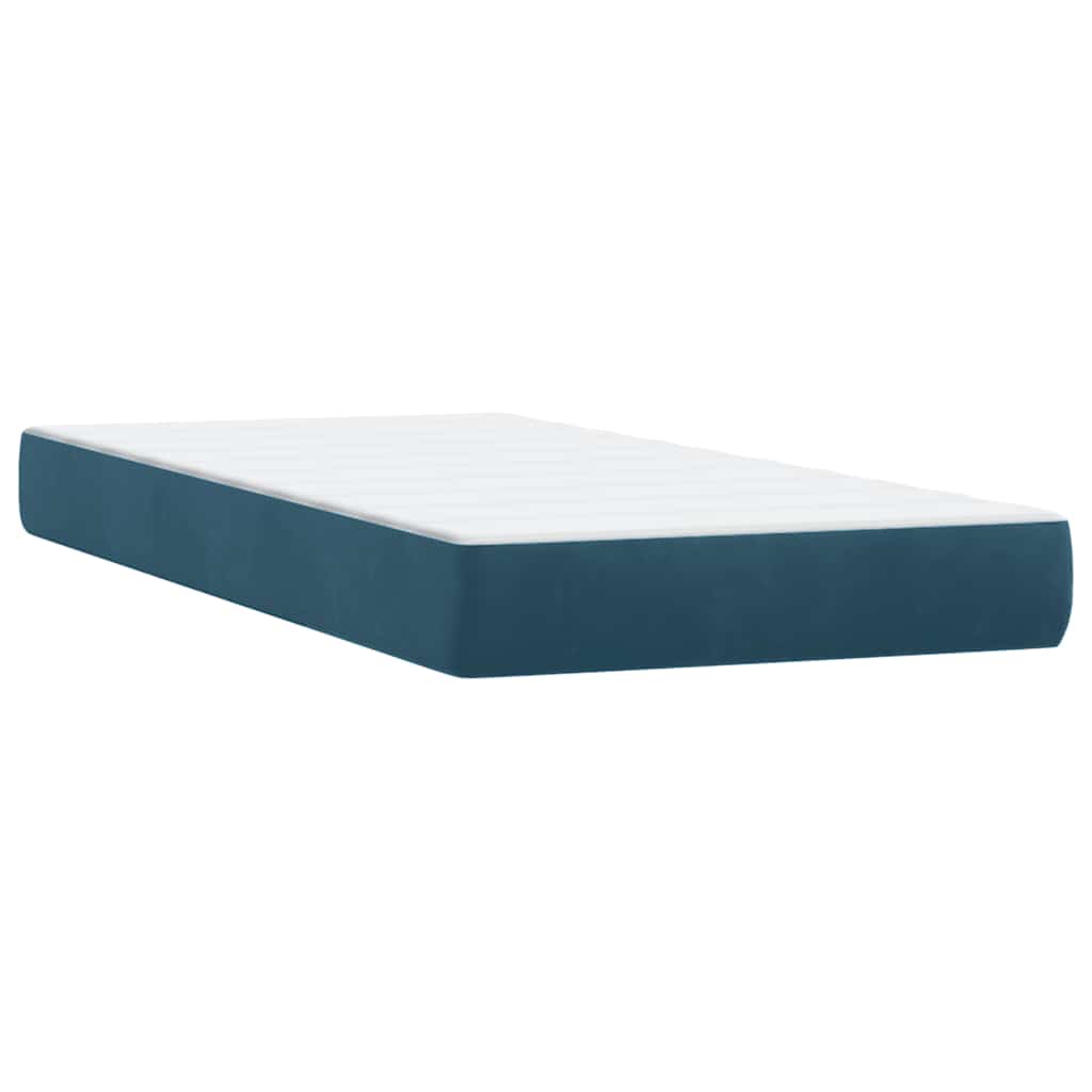 Sommier à lattes de lit et matelas et LED bleu foncé 80x210 cm velours - XIOS